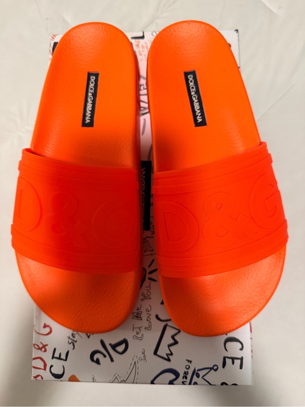 Dolce & Gabbana Women’s Pool Slide/Orange Fluro Size 38/8 - Authentic